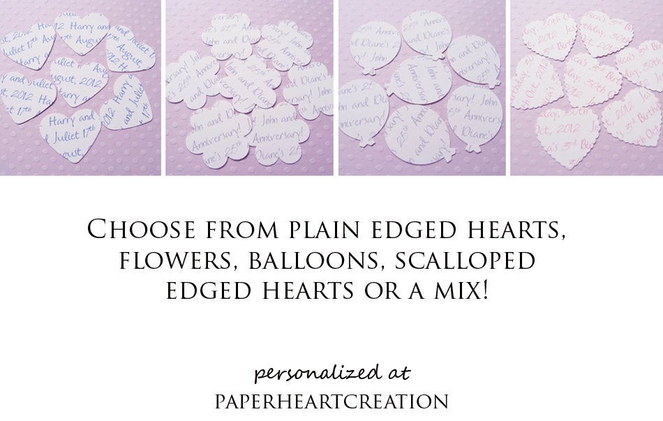  1000 Personalised Text Confetti - Choice of 4 shapes - Great for Weddings, Invites, Decor, Favours, Special Occassions
