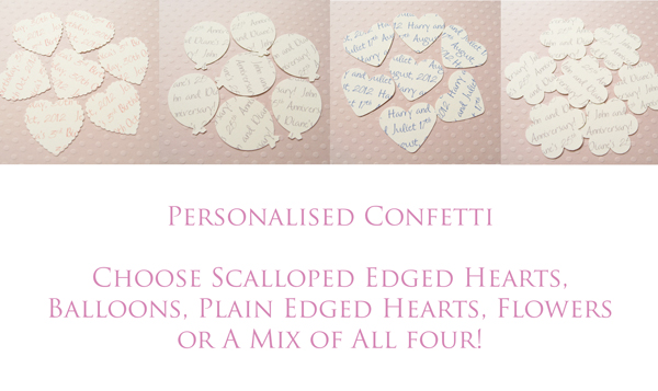 100 x Ivory Cream Personalised Heart Confetti - Great for Weddings, Invitations, Table Decor, Favours