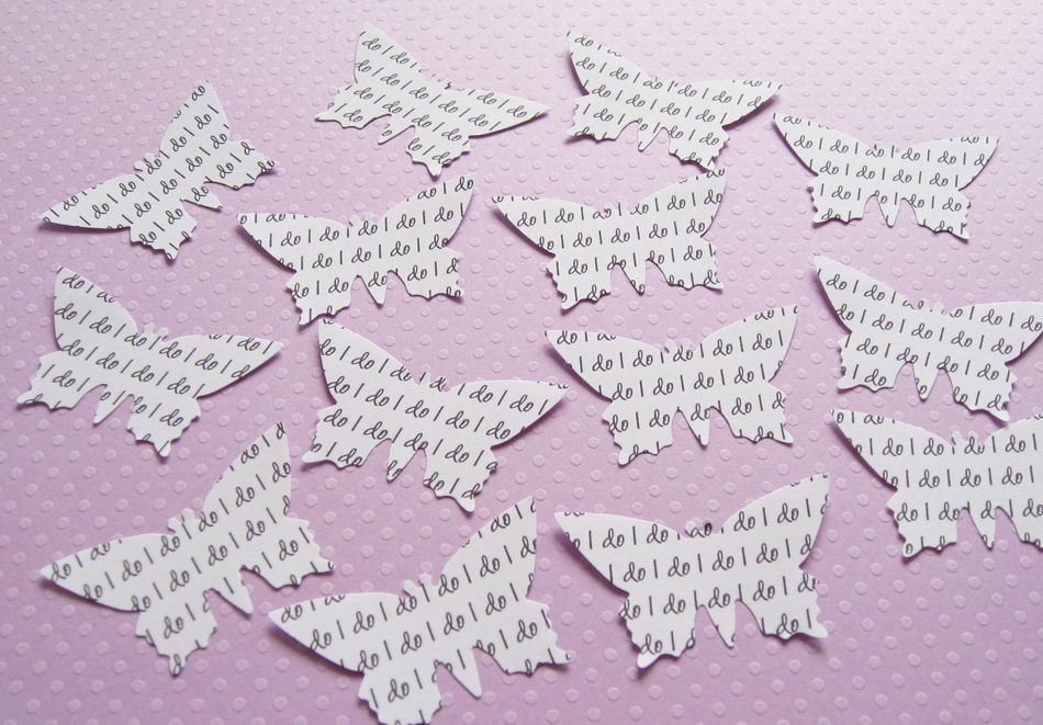 450 x 2inch Personalised Text Butterfly Confetti - Invitations, Table Decor, Favors, Parties