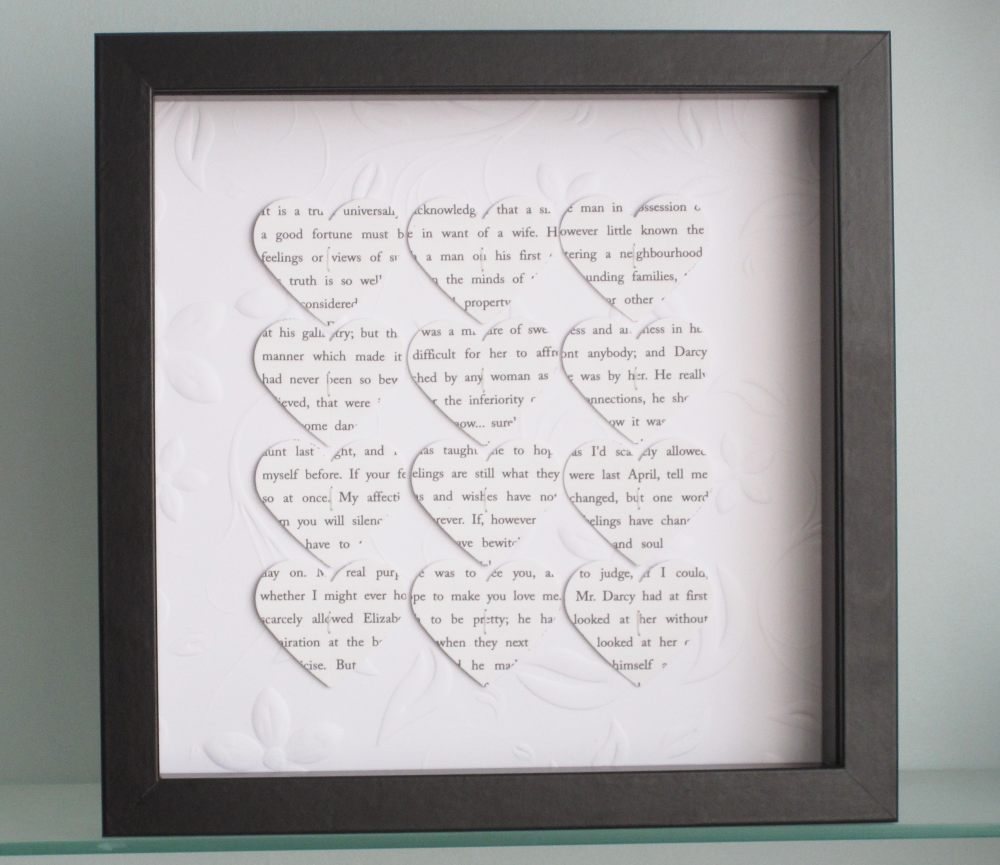 Personalised Text Hearts Frame - Perfect for Engagements, Weddings, or Anniversaries - Elegant Flourish Background