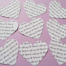 150 x 2inch Personalised Custom Heart Confetti - Great for Weddings, Invites, Table Decor, Favours, Parties