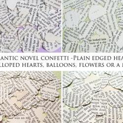 500 x Romantic Novel Confetti Hearts - Great for Weddings, Invites, Table Decor, Favours