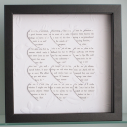 Personalised Text Hearts Frame - Perfect for Engagements, Weddings, or Anniversaries - Elegant Flourish Background