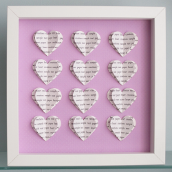 Personalised Text Hearts Box Frame - Perfect for Weddings, Birthday, Anniversaries, Special Occassions 