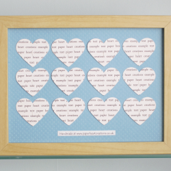 Personalised Text Hearts Box Frame - Perfect for New Baby, Christenings, Birthday, Anniversaries, Special Occassions