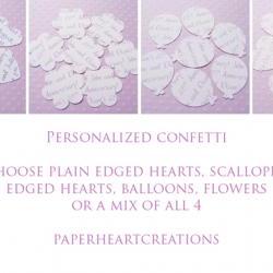  200 Personalised Text Confetti - Choice of 4 shapes - Great for Weddings, Invites, Decor, Favours