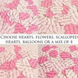 1000 x Personalised Pink Confetti - 4 Shapes to Choose - Great for Baby Showers, Christenings, Birthdays